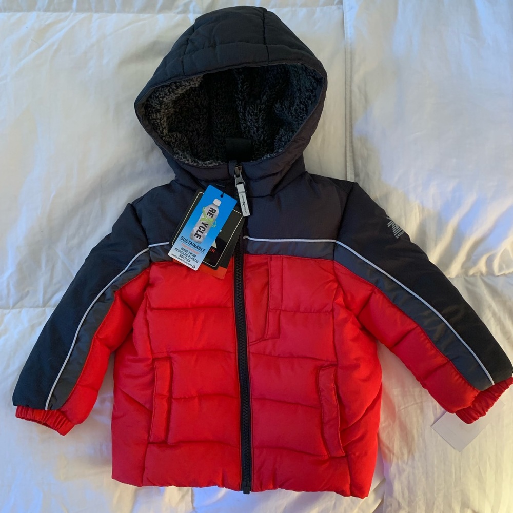 12 months- 18 months ZEROXPOSUR boys red/black winter coat/ jacket